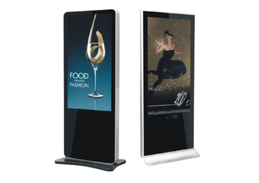 Standing display dari system integrator untuk wayfinding, informasi publik, dan display interaktif