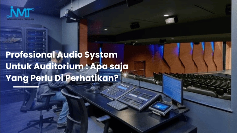 Professional audio system untuk auditorium dengan speaker mikrofon mixer dan DSP